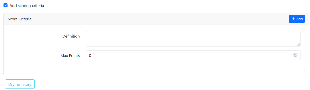 Interaction step scoring criteria editor