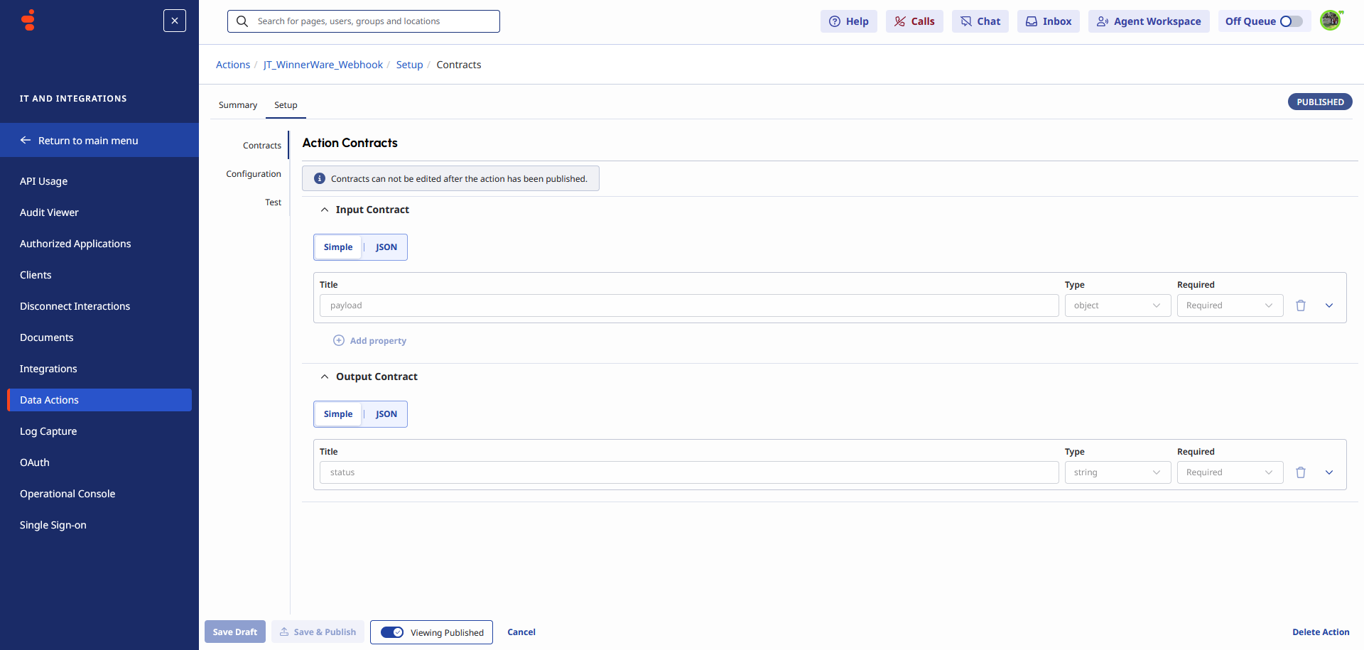 Data Action Contracts