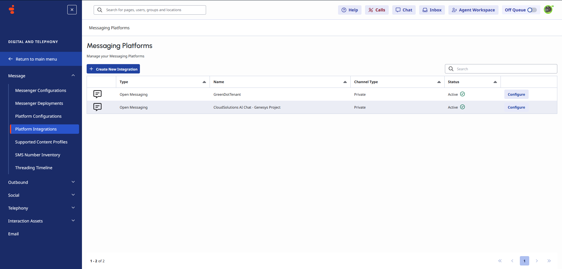 Messaging Platforms list